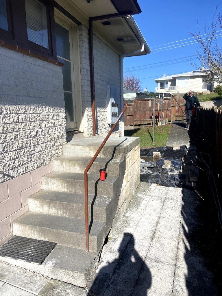 Cracking at the rear stair landing